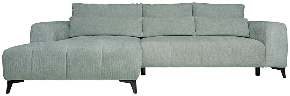 HÖRNSOFFA i chenille ljusgrå  - ljusgrå/svart, Klassisk, textil/plast (222/279cm) - MID.YOU