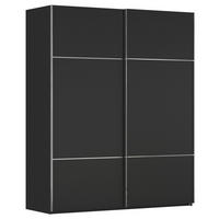 SCHWEBETÜRENSCHRANK  in Schwarz  - Chromfarben/Schwarz, KONVENTIONELL, Holzwerkstoff/Metall (201/223/68cm) - Novel