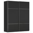 SCHWEBETÜRENSCHRANK  in Schwarz  - Chromfarben/Schwarz, KONVENTIONELL, Holzwerkstoff/Metall (201/223/68cm) - Novel