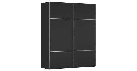 SCHWEBETÜRENSCHRANK in Schwarz - Chromfarben/Schwarz, KONVENTIONELL, Holzwerkstoff/Metall (201/223/68cm) - Novel