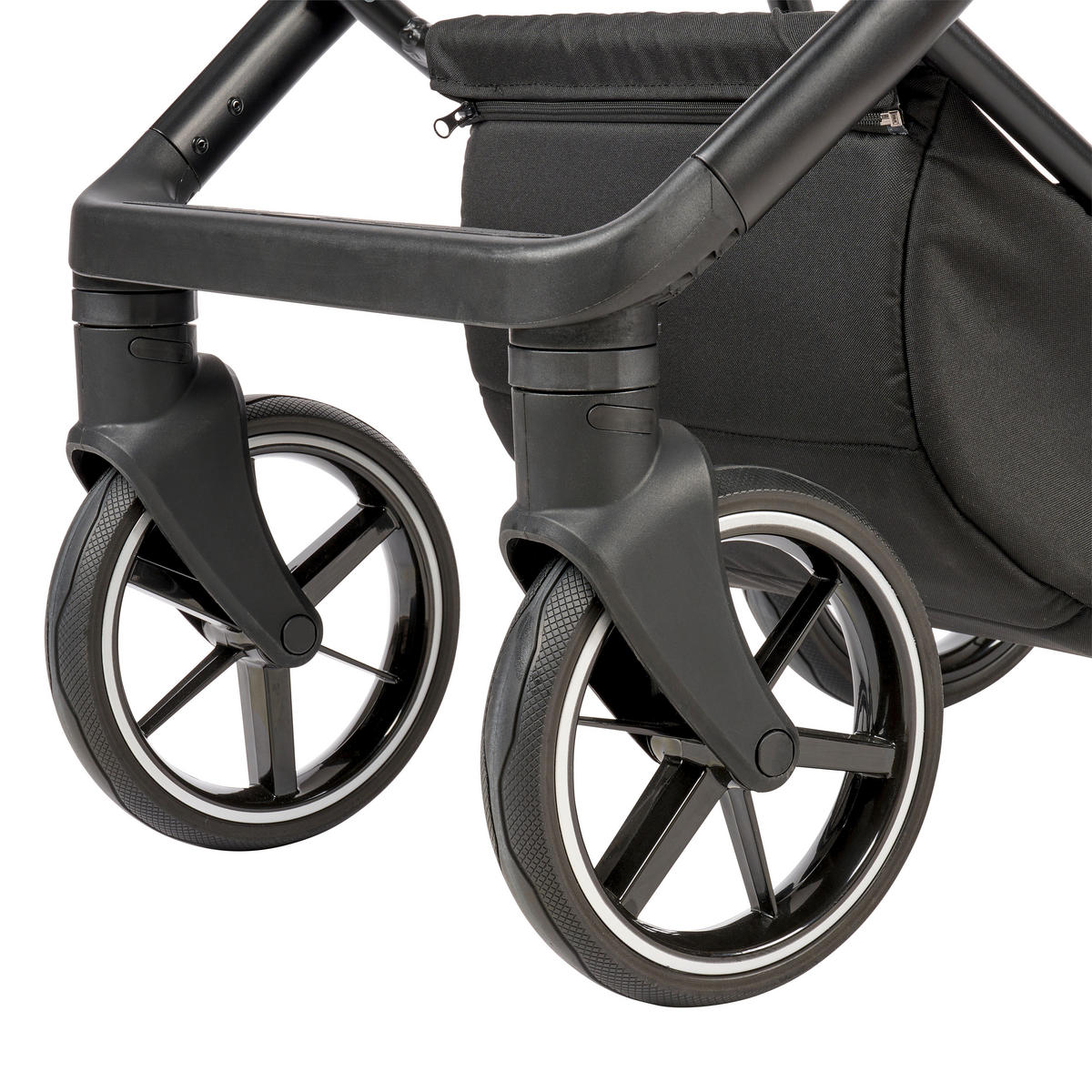 KINDERWAGENSET  - Taupe/Schwarz, Basics, Textil/Metall (57,5/116/101cm) - Jimmylee