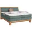 BOXSPRINGBETT 180/200 cm  in Blau, Grün, Eichefarben  - Blau/Eichefarben, Natur, Holz/Textil (180/200cm) - Valnatura