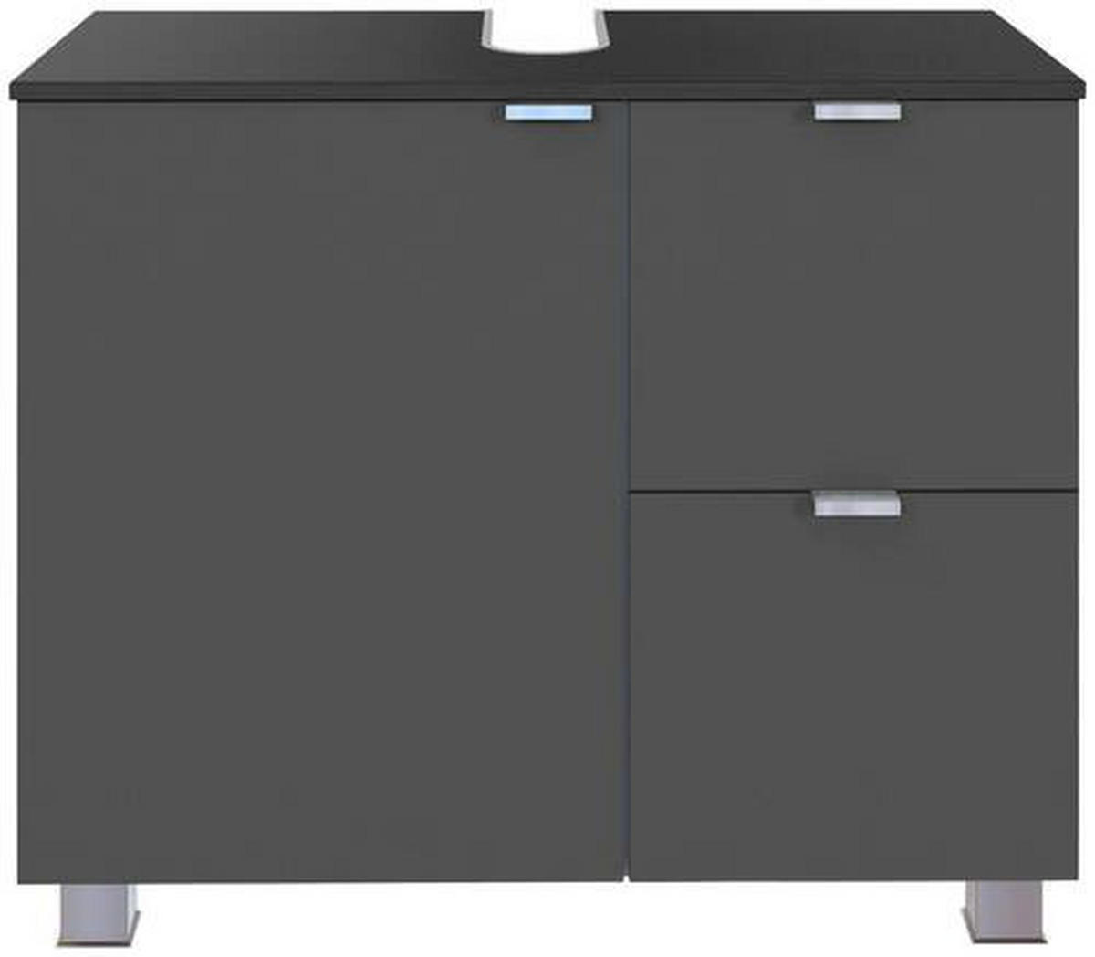 WASCHBECKENUNTERSCHRANK 70/53/35 cm  - Silberfarben/Alufarben, MODERN, Holzwerkstoff (70/53/35cm) - Held