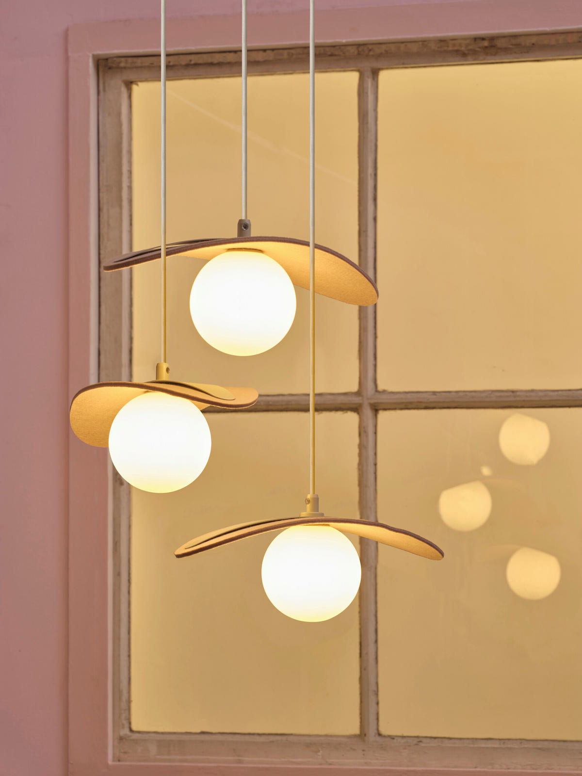 HÄNGELEUCHTE 34,5/33,7/150 cm  - Beige, Design, Glas/Textil (34,5/33,7/150cm) - Osram