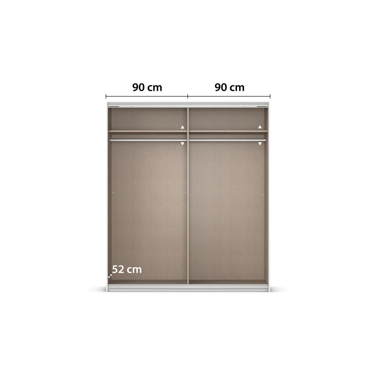 SCHWEBETÜRENSCHRANK 181/210/62 cm,  in Grau, 2 Tür(en)  - Alufarben/Grau, KONVENTIONELL, Holzwerkstoff/Kunststoff (181/210/62cm) - home24