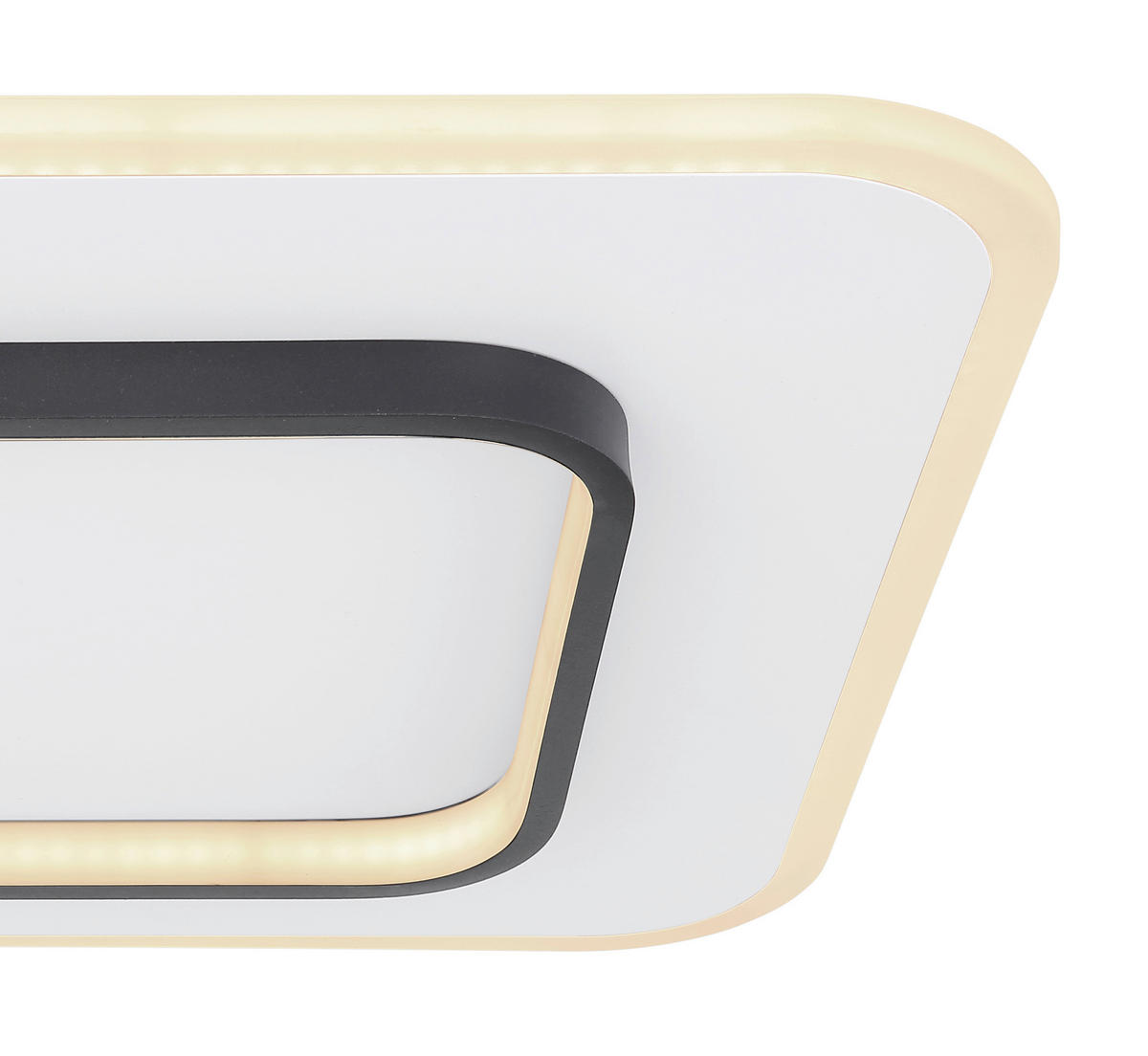 LED-DECKENLEUCHTE Lima 45,8/45,8/6 cm   - Opal/Schwarz, Basics, Kunststoff/Metall (45,8/45,8/6cm) - Globo