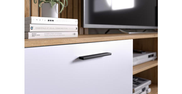 WOHNWAND 4-teilig  in Weiß, Eichefarben   - Eichefarben/Anthrazit, MODERN, Glas/Holzwerkstoff (250cm) - Carryhome