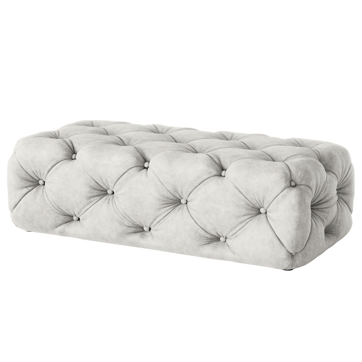 HOCKER Textil Hellgrau  - Hellgrau/Schwarz, Design, Kunststoff/Textil (130/39/65cm) - P & B