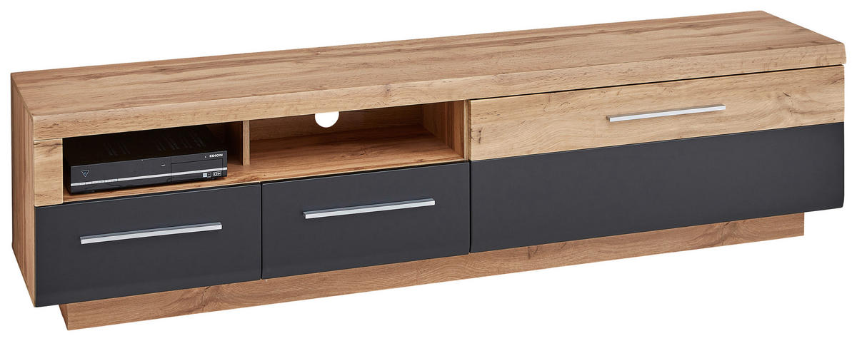 TV-ELEM 200/50/43 cm  - ezüst/fekete, Design, műanyag/faalapú anyag (200/50/43cm) - Hom`in