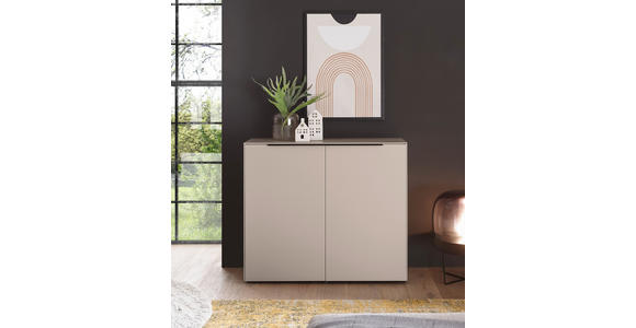 KOMMODE , 100/87/38 cm,  - Kaschmir/Schwarz, Design, Holzwerkstoff/Kunststoff (100/87/38cm) - Voleo