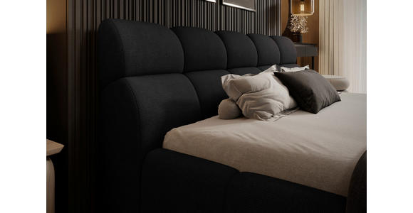 POLSTERBETT Schwarz 160/200 cm  - Schwarz, Design, Kunststoff/Textil (160/200cm) - Esposa