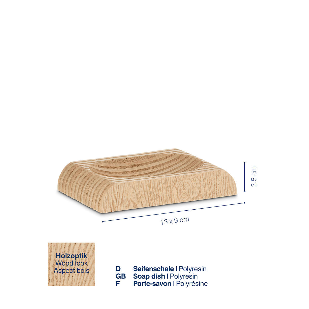 SEIFENSCHALE - Hellbraun, Basics, Kunststoff (13,0/9,0/2,5cm) - Kela
