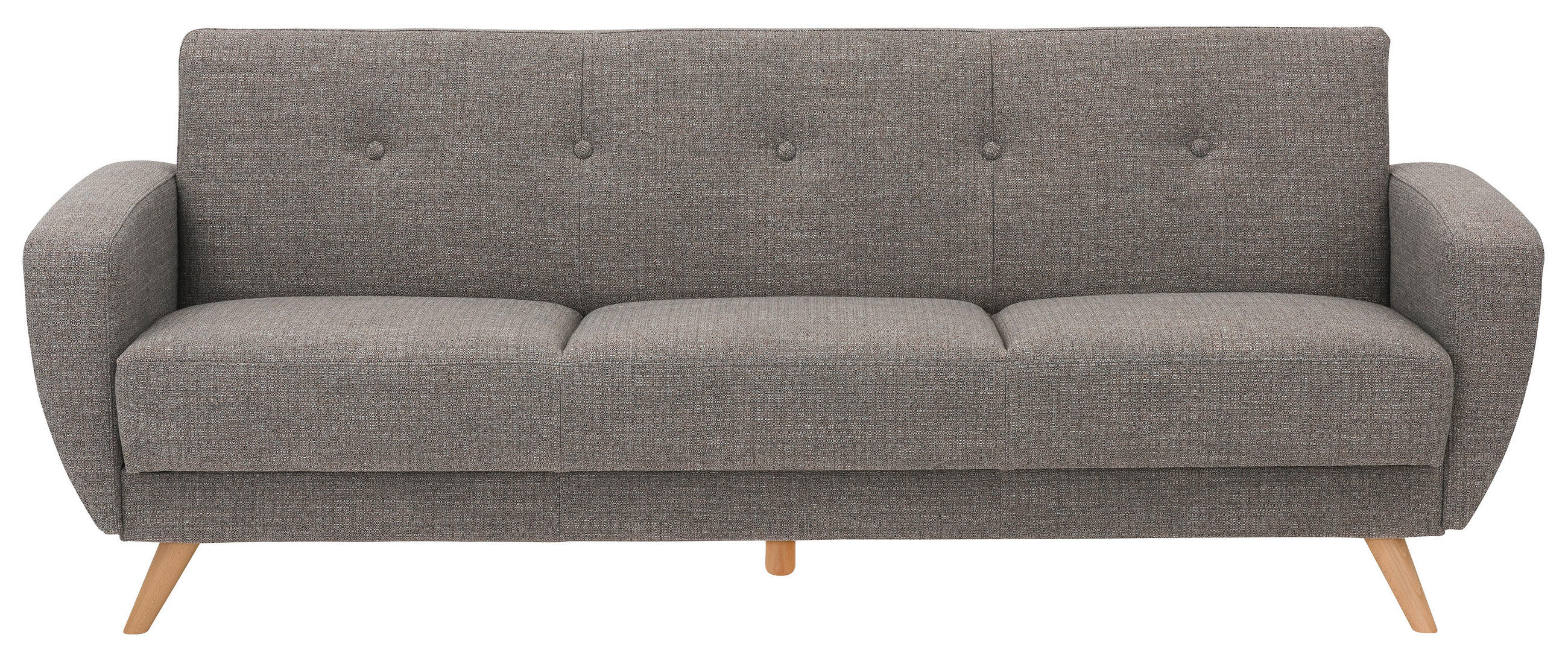 SCHLAFSOFA Flachgewebe Grau - Naturfarben/Grau, Design, Holz/Textil (230/85/82cm) - Max Winzer