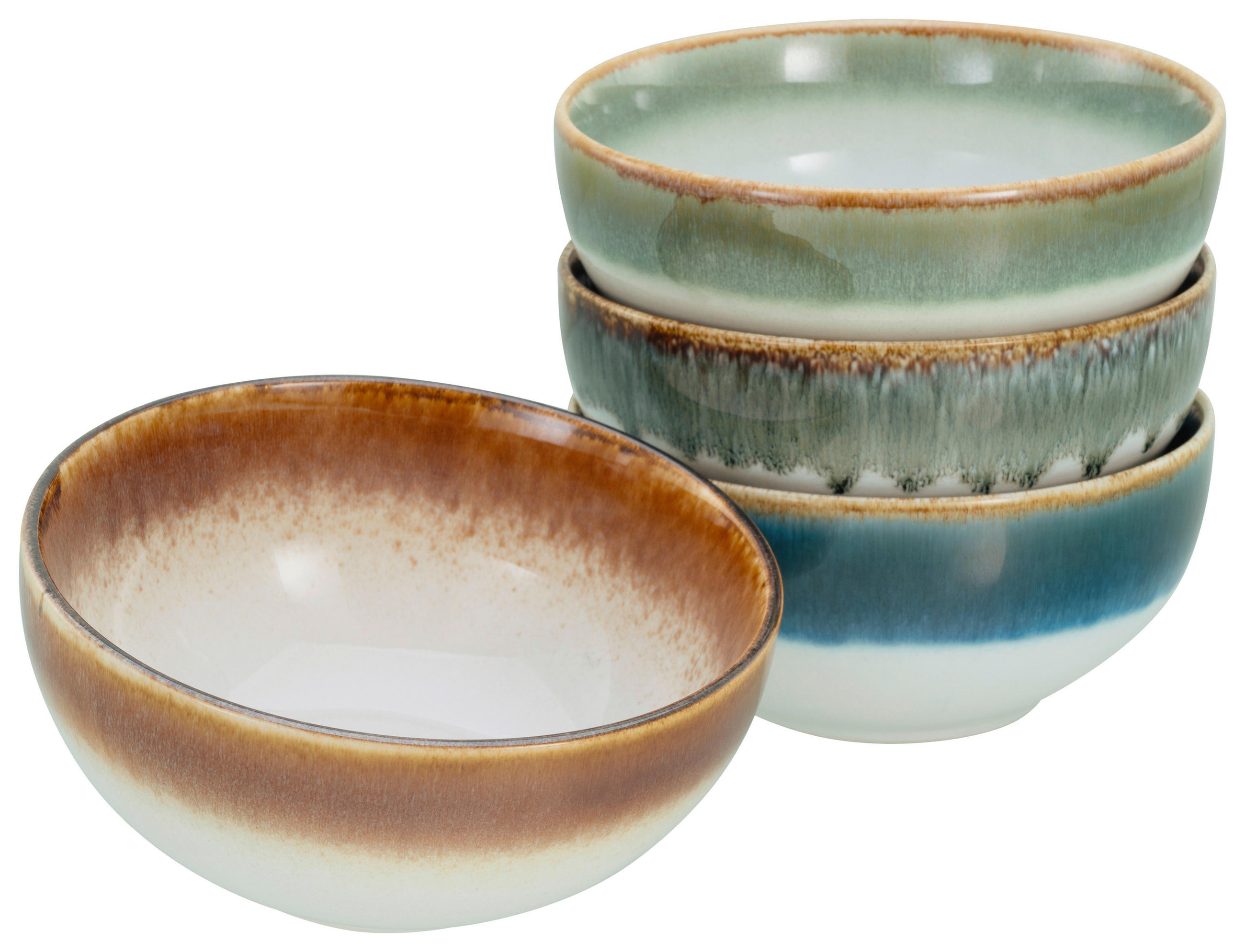 SKÅLSET 4 delar Cascade Bowls Mix   - grön/brun, Basics, keramik (17,5/7,5cm) - Creatable