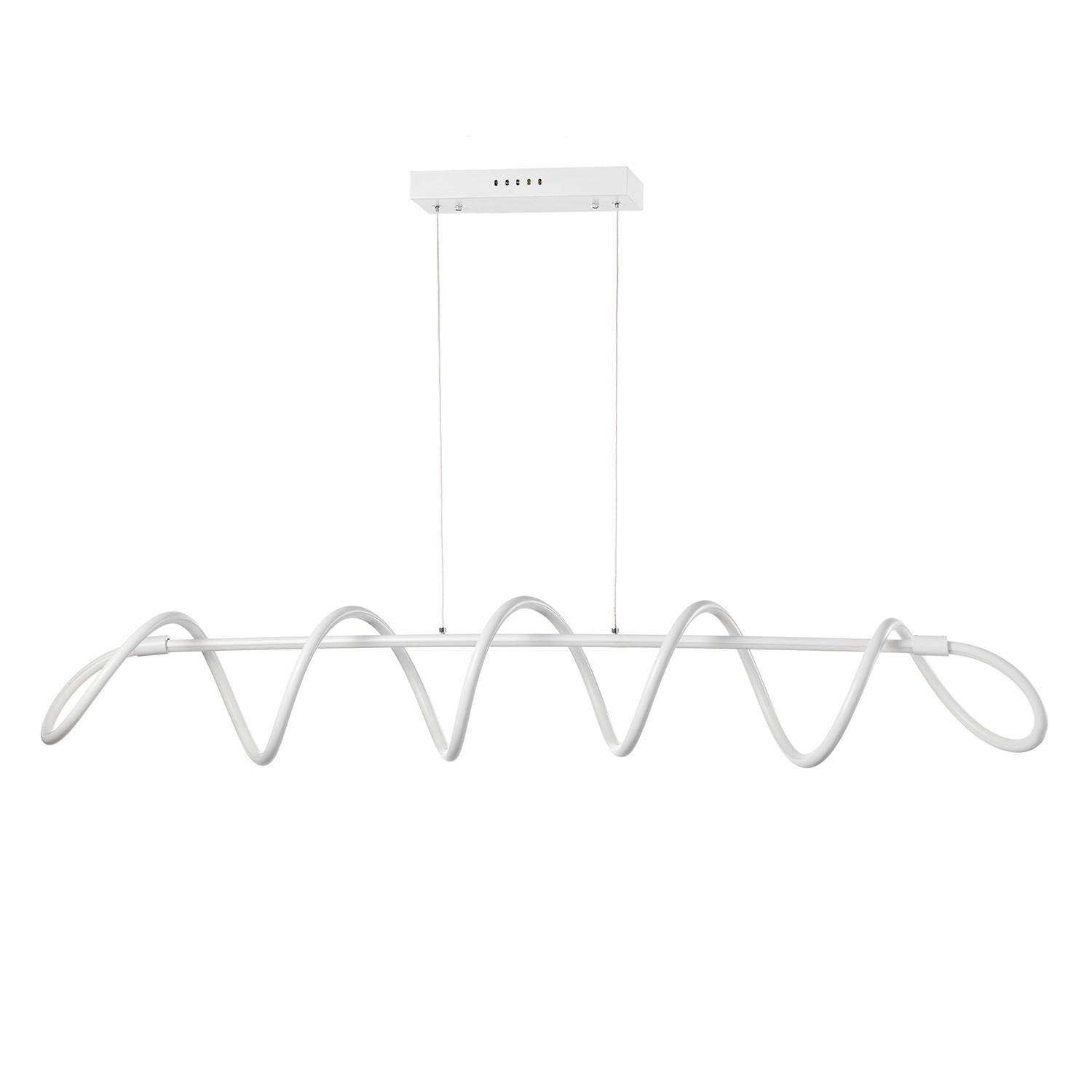 XXXLutz Led-Hängeleuchte Spirale Weiß Hochglanz 30x130x120 cm