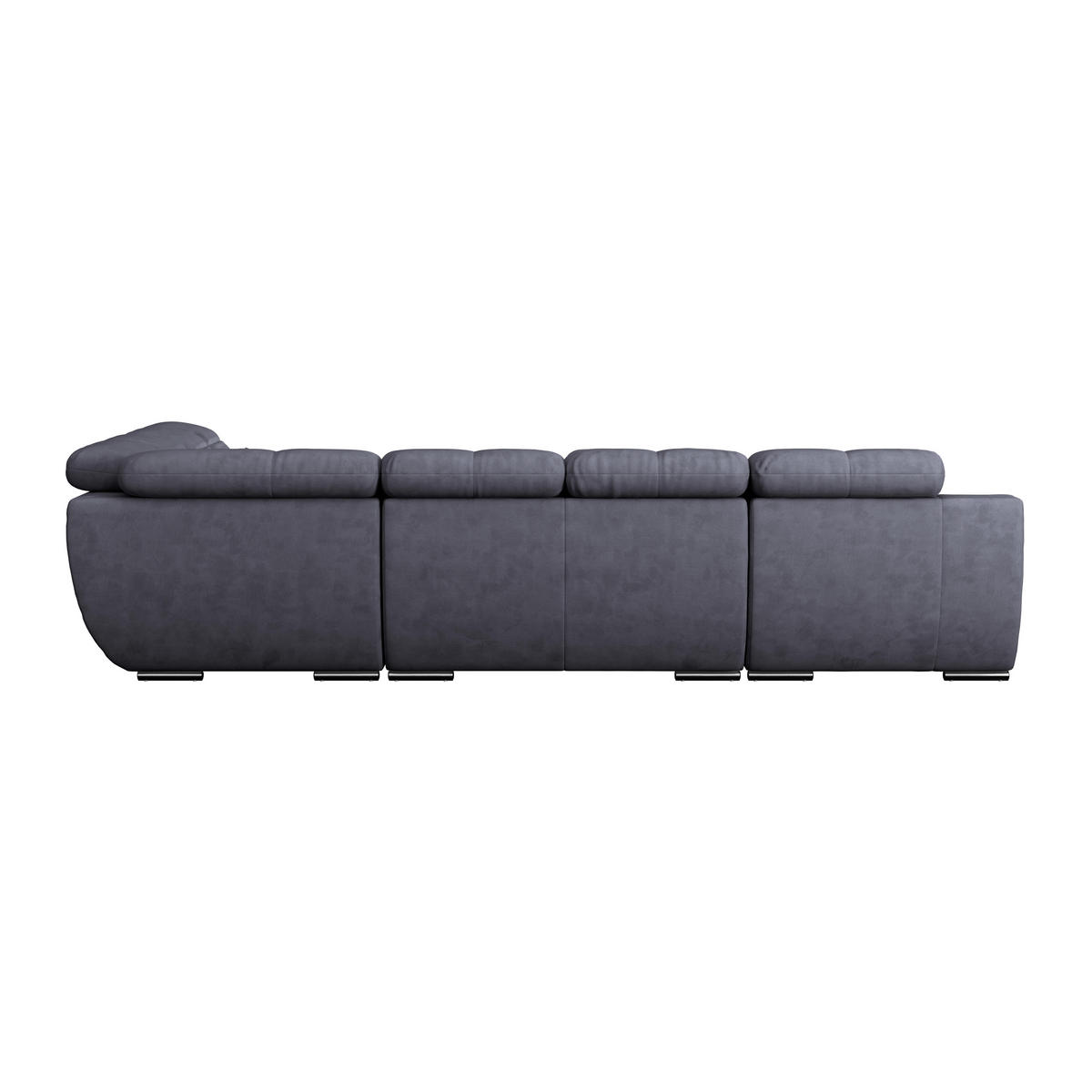 WOHNLANDSCHAFT in Mikrofaser Dunkelblau  - Chromfarben/Dunkelgrau, Modern, Textil/Metall (184/345/228cm) - MID.YOU