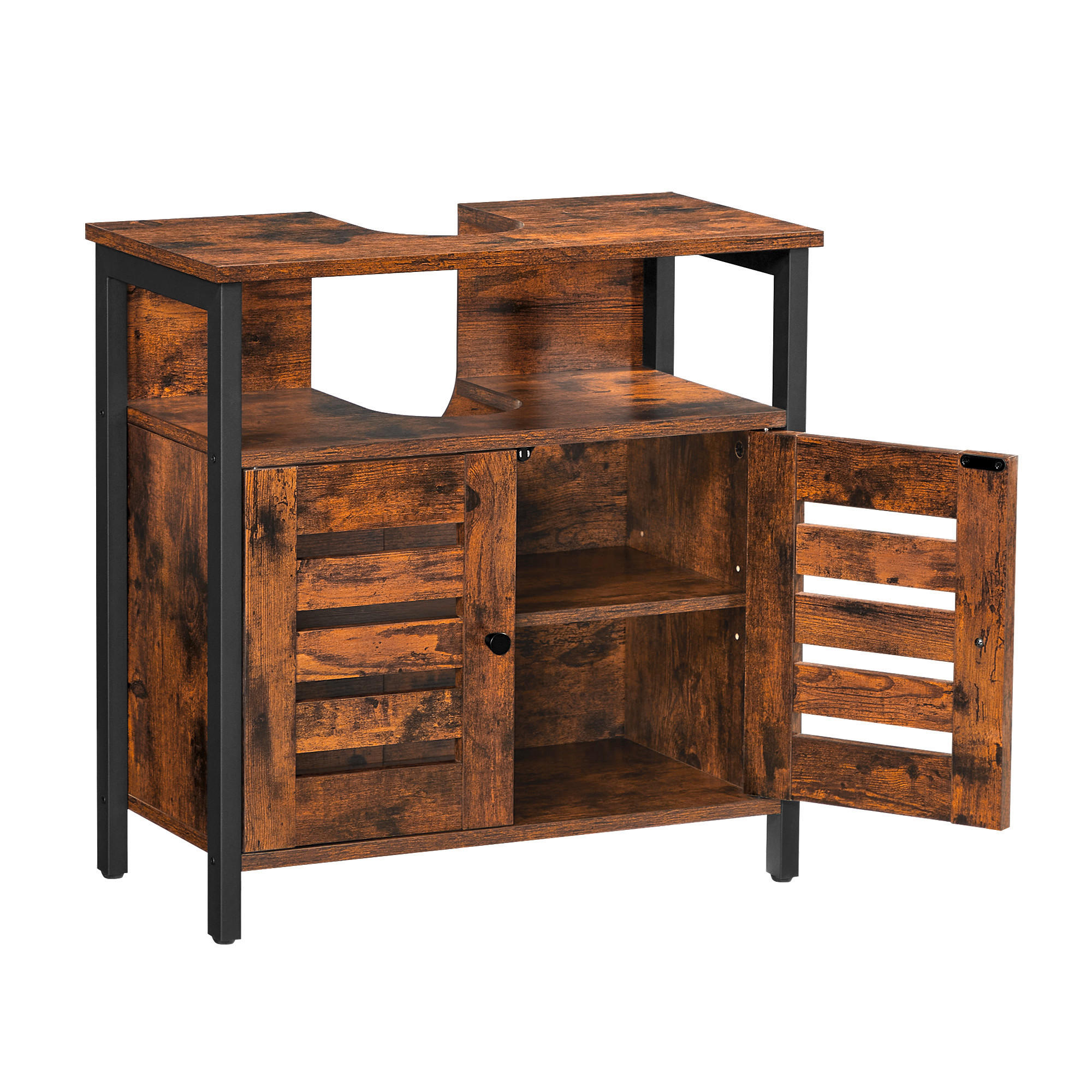 WASCHBECKENUNTERSCHRANK 60/60/30 cm  - Schwarz/Braun, Trend, Holzwerkstoff/Kunststoff (60/60/30cm) - MID.YOU