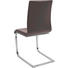 STUHL Echtleder Dunkelbraun, Edelstahlfarben - Edelstahlfarben/Dunkelbraun, Design, Leder/Metall (45/96/60cm) - MUSTERRING