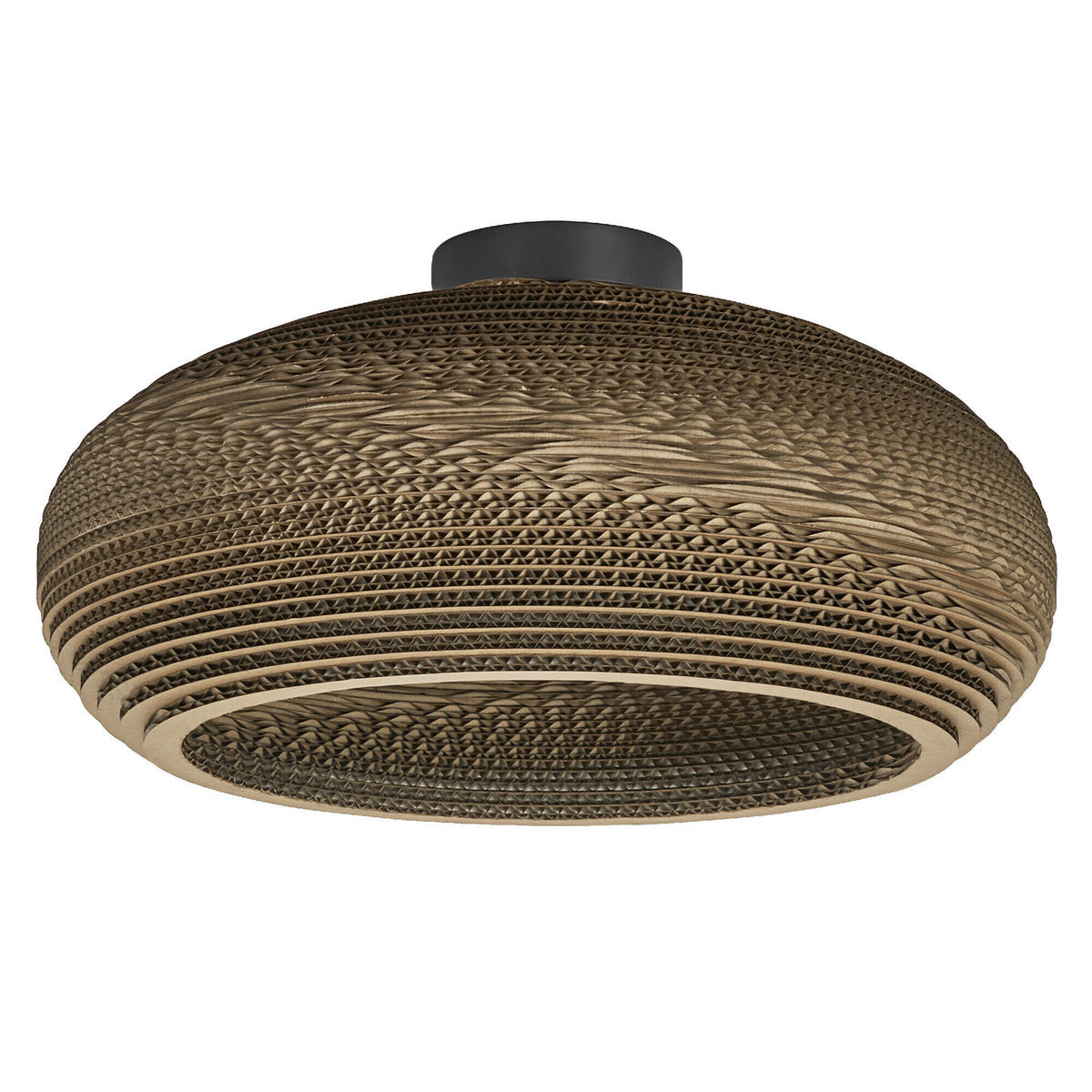 DECKENLEUCHTE  40/20,5 cm    - Braun, Natur, Karton/Metall (40/20,5cm) - Osram