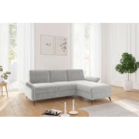 ECKSOFA Flachgewebe Hellgrau  - Hellgrau/Schwarz, Konventionell, Textil/Metall (251/164cm) - Sit & More