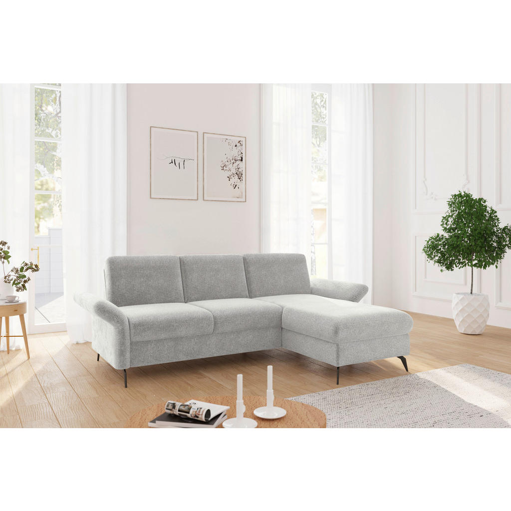 Sit & More ROHOVÁ SEDAČKA, textil, svetlosivá