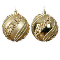 CHRISTBAUMKUGEL 8/8/8 cm  - Goldfarben, Basics, Kunststoff (8/8/8cm)