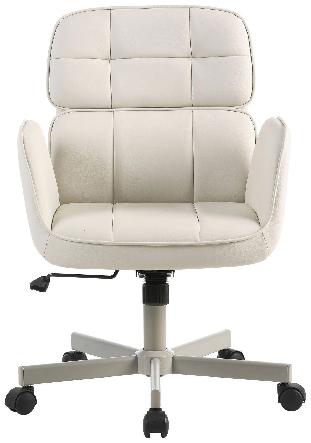 OTOČNÁ ŽIDLE, vzhled kůže, krémová, světle šedá - krémová/světle šedá, Design, kov/textil (56,5/84,5-92/59,5cm) - Carryhome