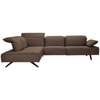 ECKSOFA  in Echtleder Dunkelbraun  230/290 cm  - Anthrazit/Dunkelbraun, Design, Leder/Metall (230/290cm) - Johann Jakob