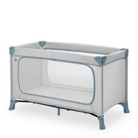 REISEBETT Dream N Play Plus Greige, Pastellblau  - Greige/Pastellblau, Basics, Kunststoff/Textil (65/76/125cm) - Hauck