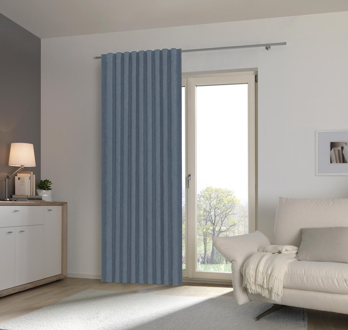 FERTIGVORHANG  - Blau, Trend, Textil (140/245cm) - Esposa