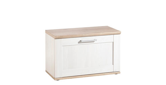 GARDEROBENBANK in 76/50/38 cm - Silberfarben/Lärchefarben, Design, Kunststoff (76/50/38cm) - Xora