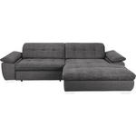 ECKSOFA in Mikrofaser Dunkelgrau  - Chromfarben/Dunkelgrau, Design, Textil/Metall (265/180cm) - Carryhome