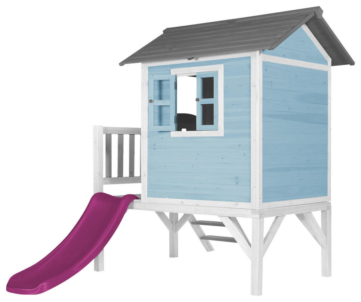 SPIELHAUS 240/189/167 cm  - Blau/Lila, KONVENTIONELL, Holz/Kunststoff (240/189/167cm) - Ambia Garden