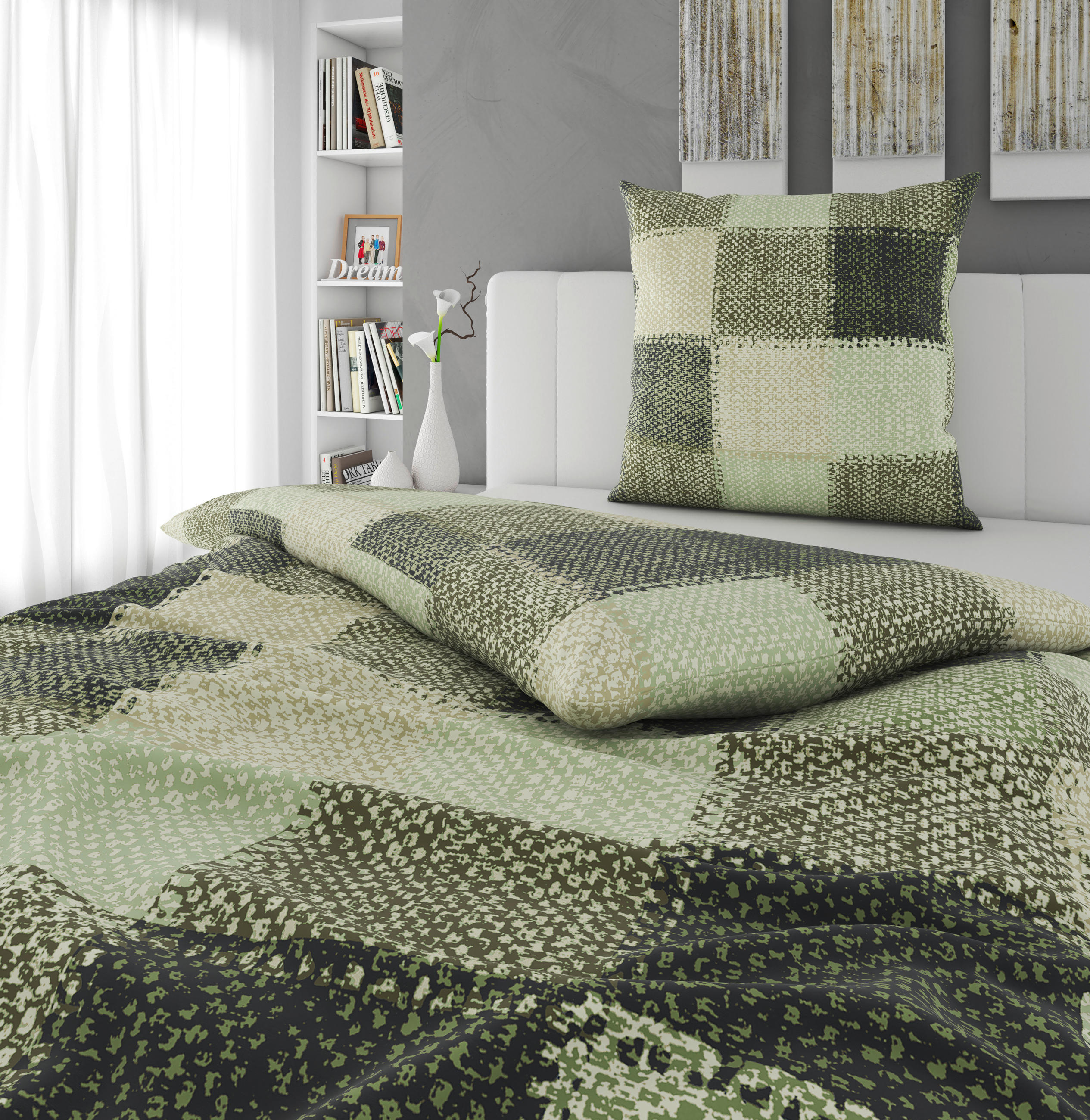 BETTWÄSCHE Flanell 135/200 cm  - Grün, Textil (135/200cm) - Novel