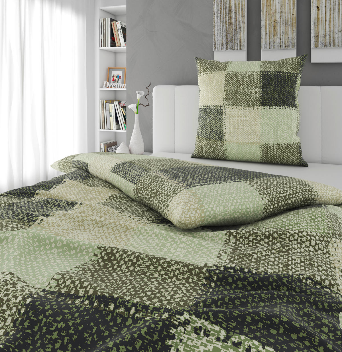 BETTWÄSCHE Flanell 135/200 cm  - Grün, Textil (135/200cm) - Novel