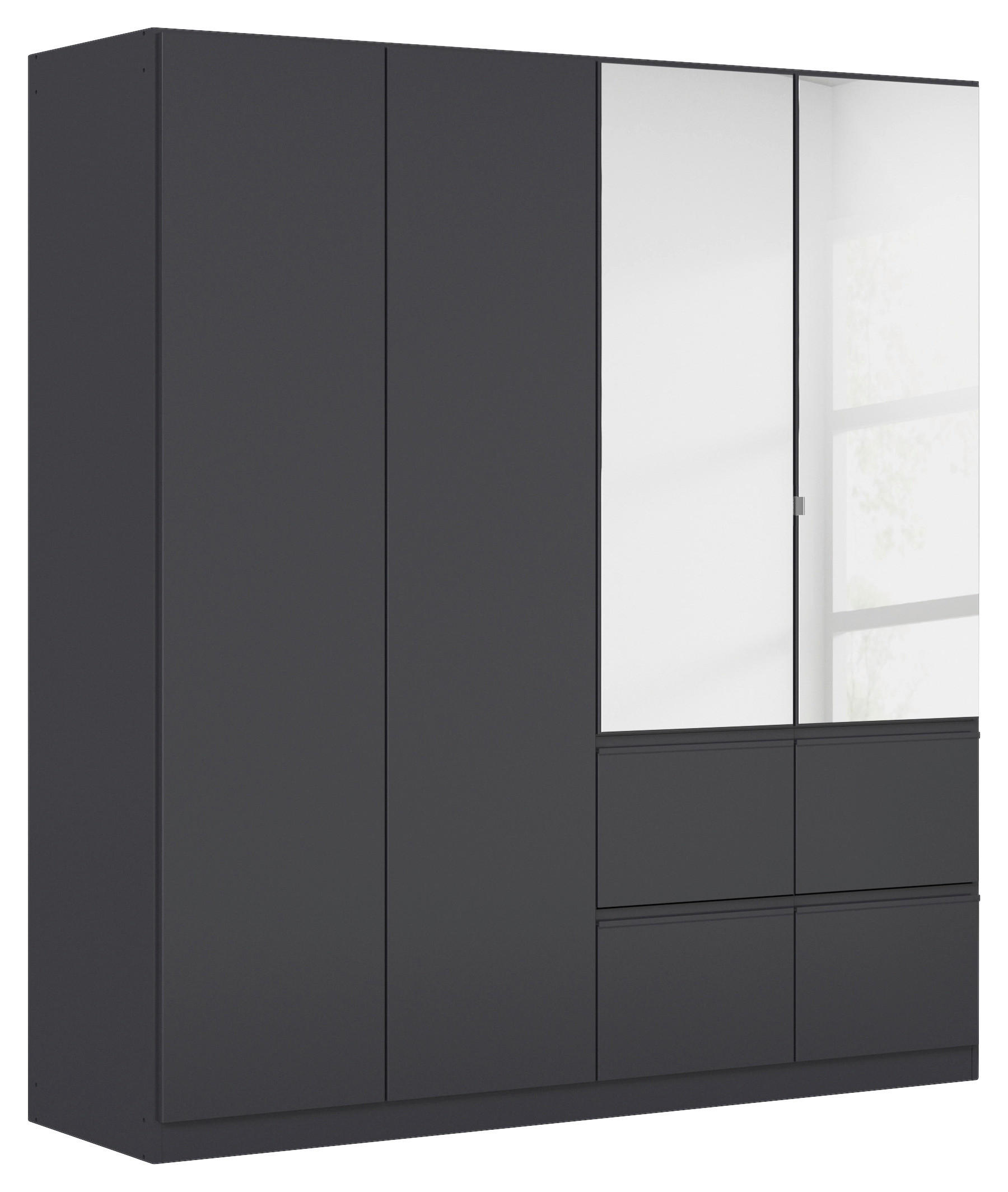 KLEIDERSCHRANK Grau  - Silberfarben/Grau, Trend, Holzwerkstoff/Kunststoff (181/197/54cm) - Xora