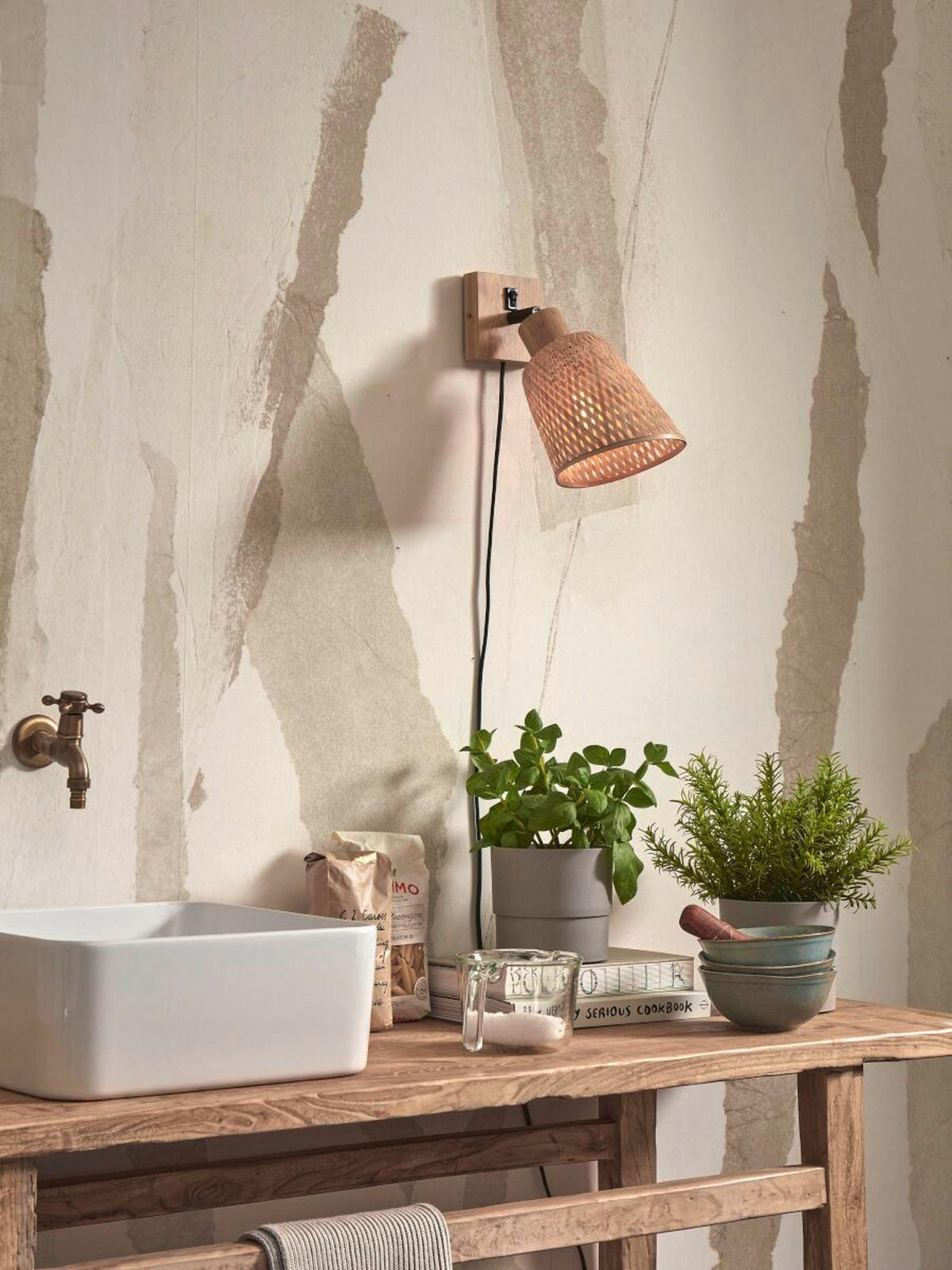 VÄGGLAMPA GOOD&MOJO  15/15/22 cm   - naturfärgad, Trend (15/15/22cm) - Good & Mojo