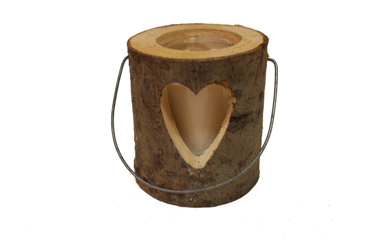 WINDLICHT - Weiß, Natur, Glas/Naturmaterialien (13/15cm) - X-Mas