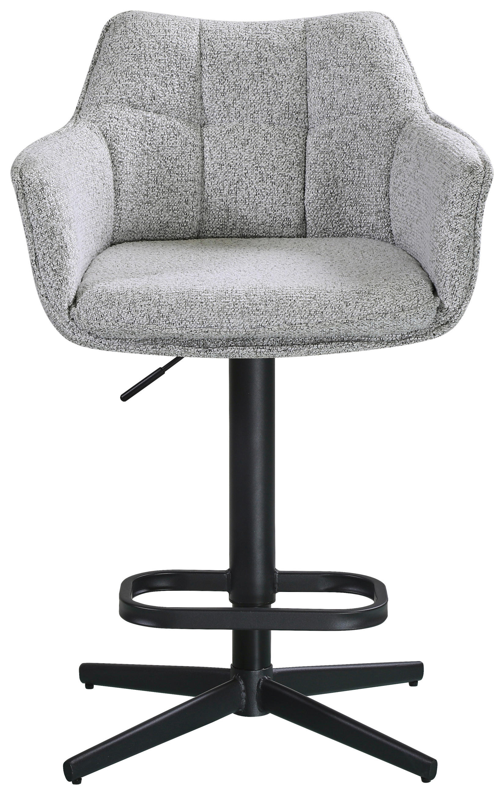 TRESENSESSEL Webstoff Schwarz, Hellgrau Eisen Stoffauswahl, Sitzfläche 360° drehbar  - Hellgrau/Schwarz, Design, Textil/Metall (56/88-108/53cm) - Hom`in