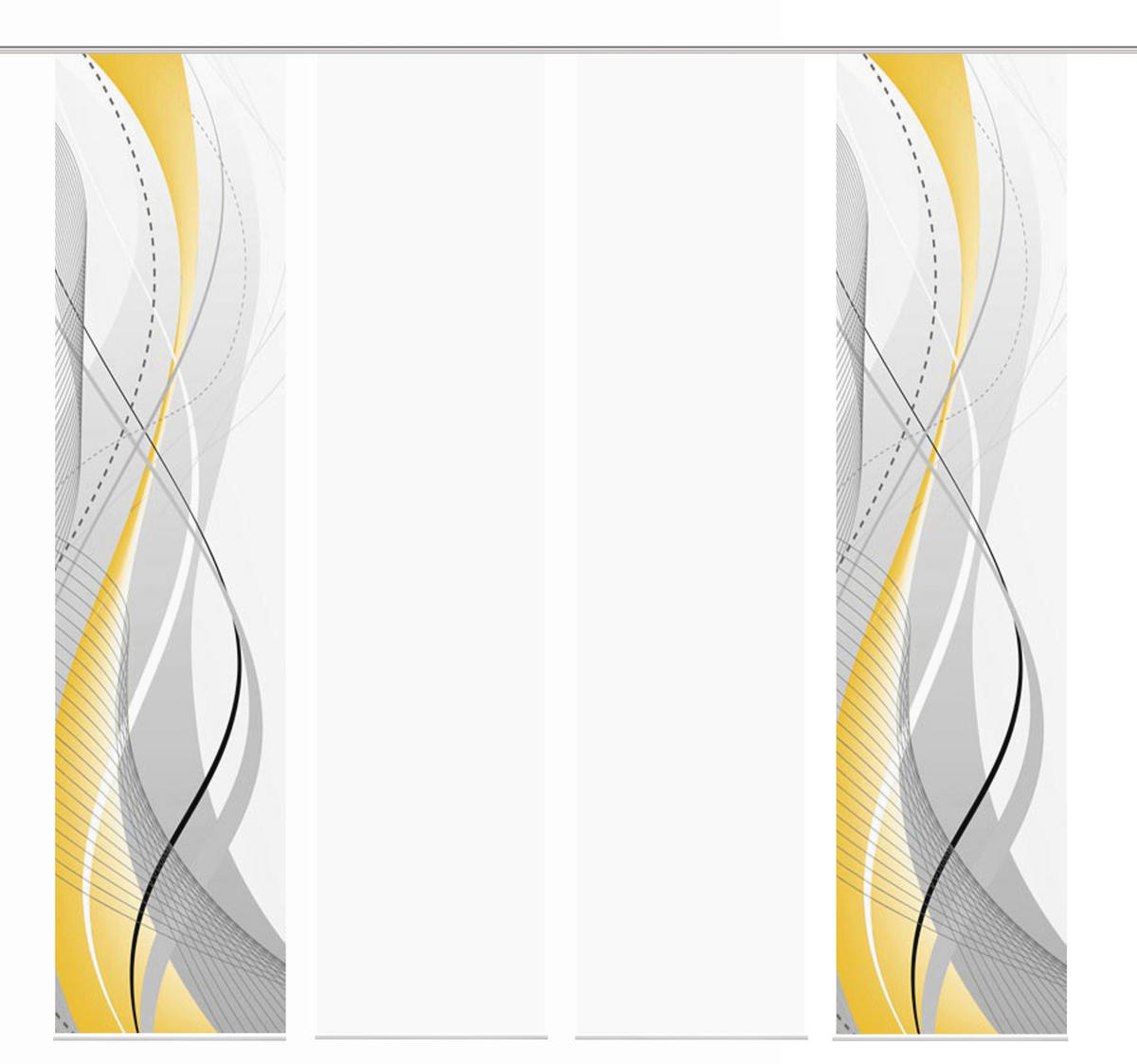 FLÄCHENVORHANG  4 Stück  halbtransparent   60/245 cm  - Gelb/Hellgelb, Design, Textil (60/245cm)