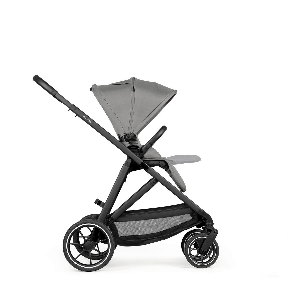 GESCHWISTERWAGEN Grow N Care  - Dunkelgrau/Schwarz, Basics, Textil/Metall (109/60/107-115cm) - Hauck