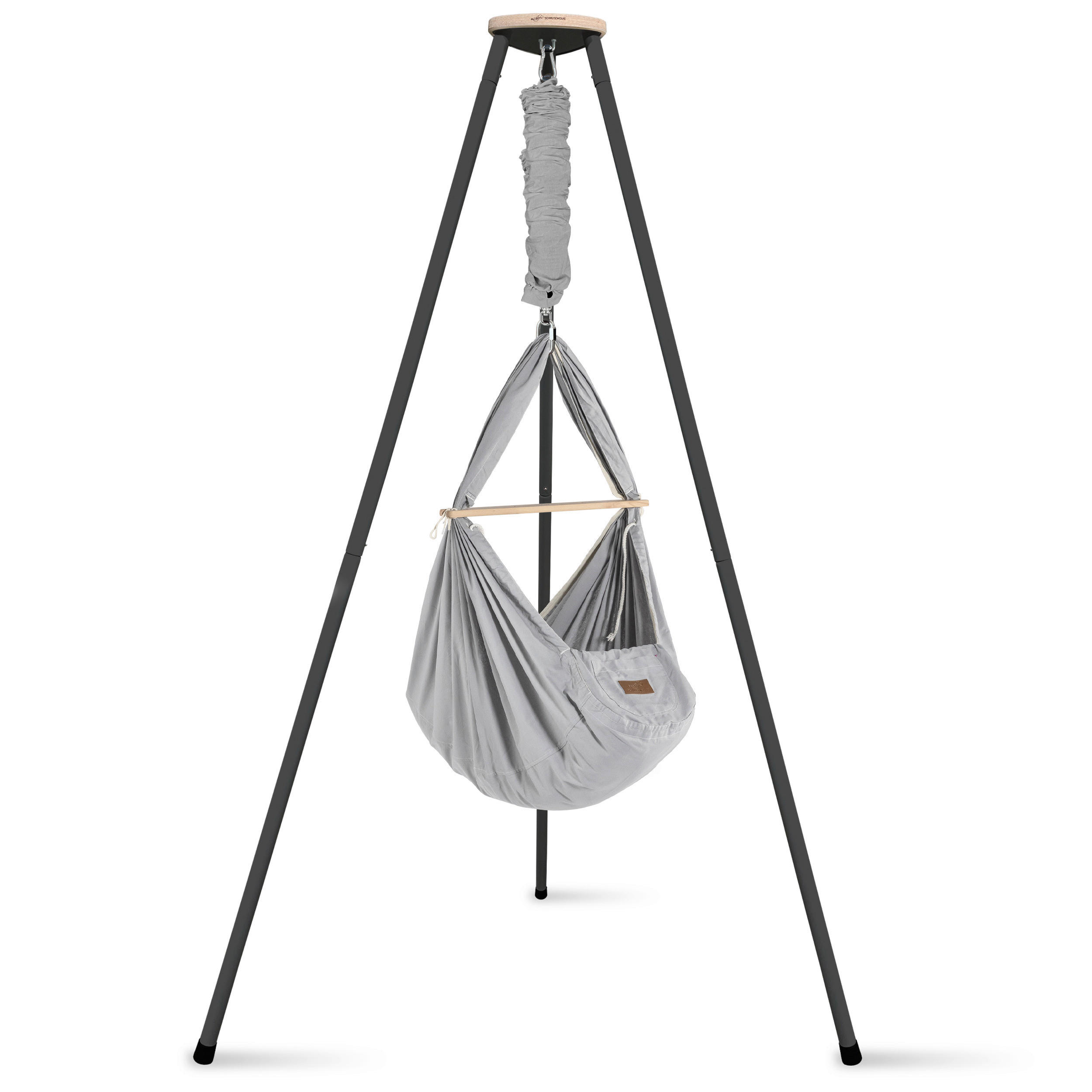 VISEČA MREŽA ZA DOJENČKE  Set inkl. Tipi-Gestell        antracit, siva  - siva/antracit, Basics, kovina/tekstil (135/194/135cm) - SCHMUSEWOLKE
