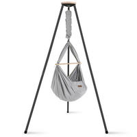 VISEĆA KOLIJEVKA  Set inkl. Tipi-Gestell  - siva/antracit, Basics, drvo/metal (135/194/135cm) - SCHMUSEWOLKE