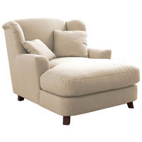 XXL-SESSEL in Flachgewebe Ecru  - Ecru/Dunkelbraun, Modern, Textil (109/104/145cm) - Sit & More