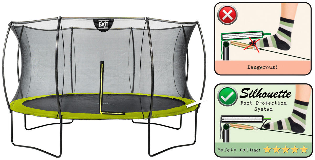 TRAMPOLIN SILHOUETTE  - Grün, KONVENTIONELL (366cm) - EXIT Toys