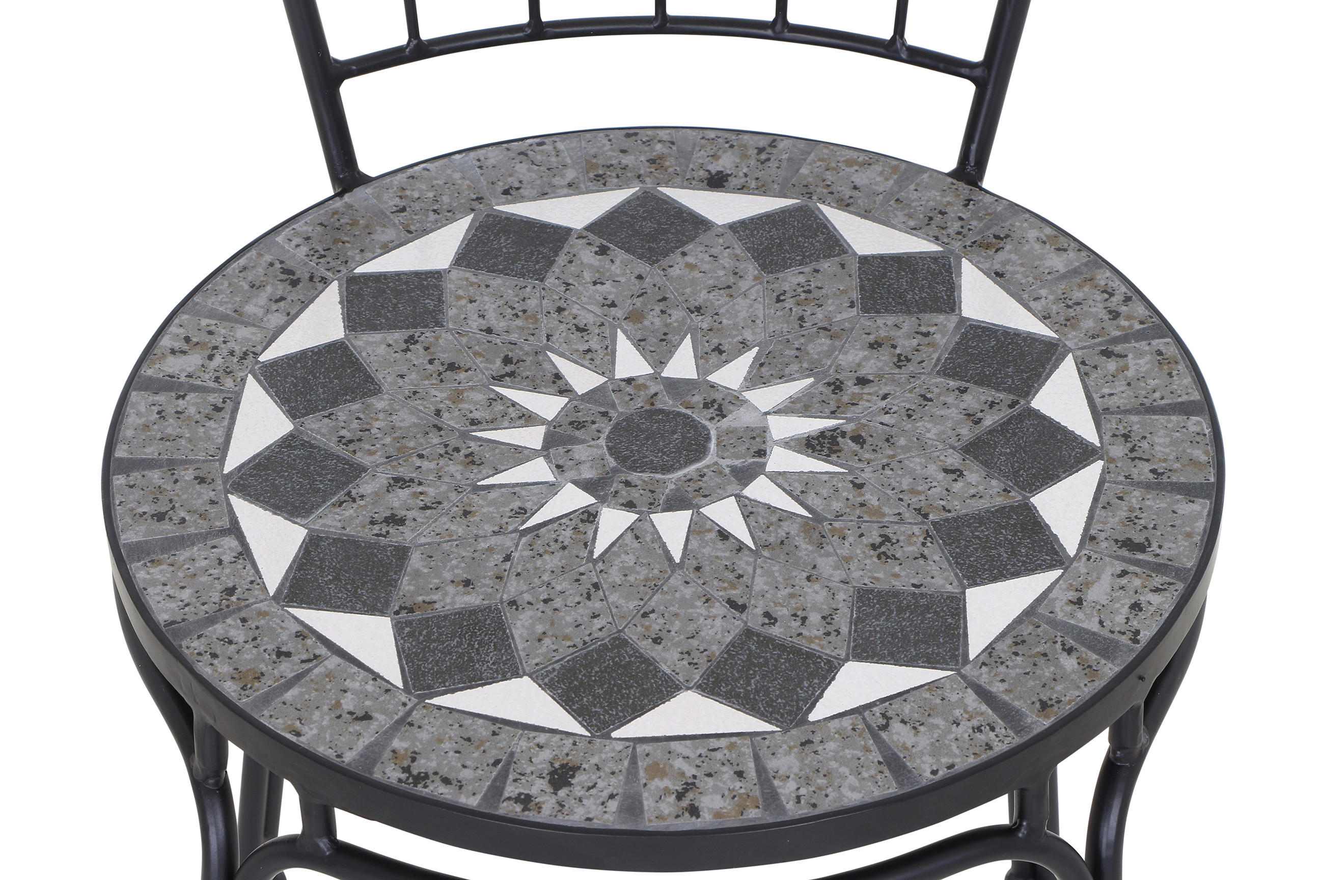 STAPELSTUHL Stahl Schwarz  - Schwarz, KONVENTIONELL, Keramik/Metall (43/93,5/49cm) - Siena Garden