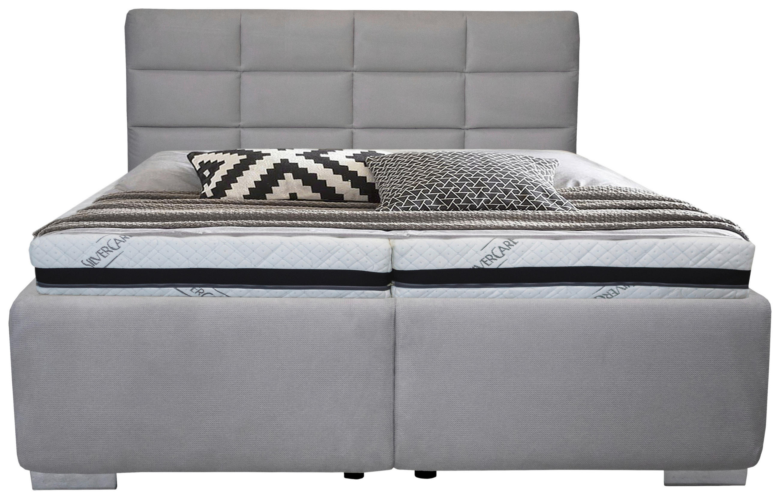 PAT TAPIȚAT 160x200 cm  in  - culoare crom, Modern, plastic/textil - Cantus