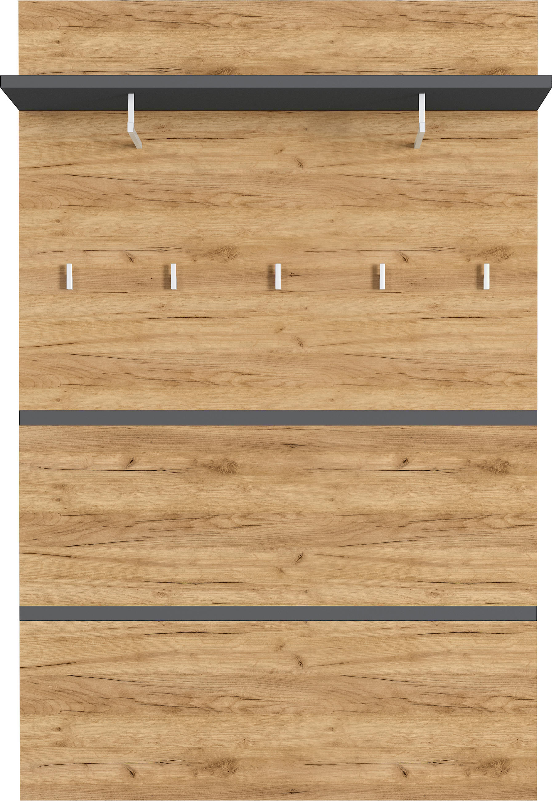 GARDEROBENPANEEL  in 96/147/30 cm  - Eichefarben/Anthrazit, Design, Holzwerkstoff (96/147/30cm)