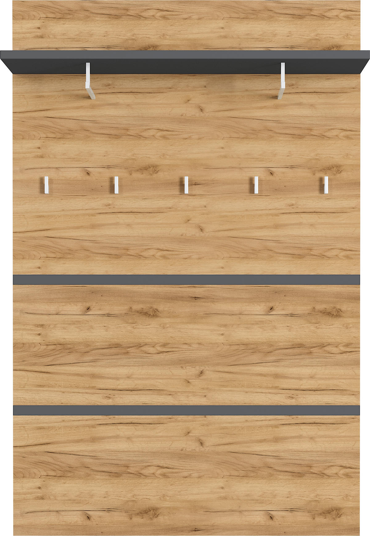 GARDEROBE 5-teilig  in 276/200/40 cm  - Eichefarben/Anthrazit, Design, Holzwerkstoff (276/200/40cm)