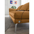 RÉCAMIERE in Echtleder Currygelb  - Chromfarben/Currygelb, Design, Leder/Metall (209/85-109/95-16cm) - Dieter Knoll